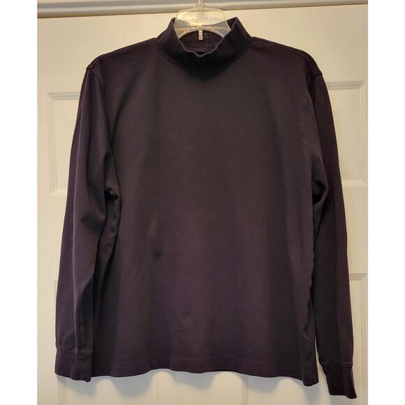 Lands' End Women Mock Neck Shirt Long Sleeve Top BLACK Size XL (18-20) - Picture 2 of 6